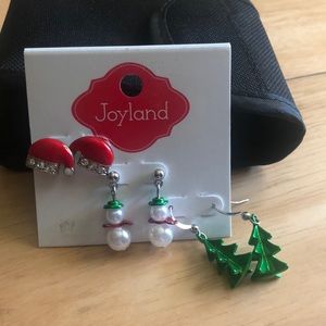 🎄🎅🏻New Christmas Joyland Earrings. Santa Hat, Snowman, & Christmas tree.
